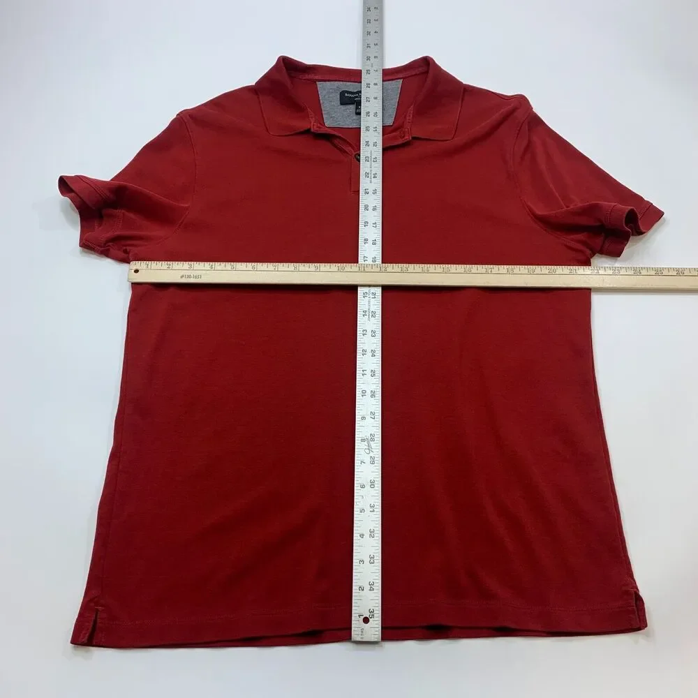 Banana Republic Polo Shirt Mens XL Extra Large Solid Red Soft Cotton Side Slits